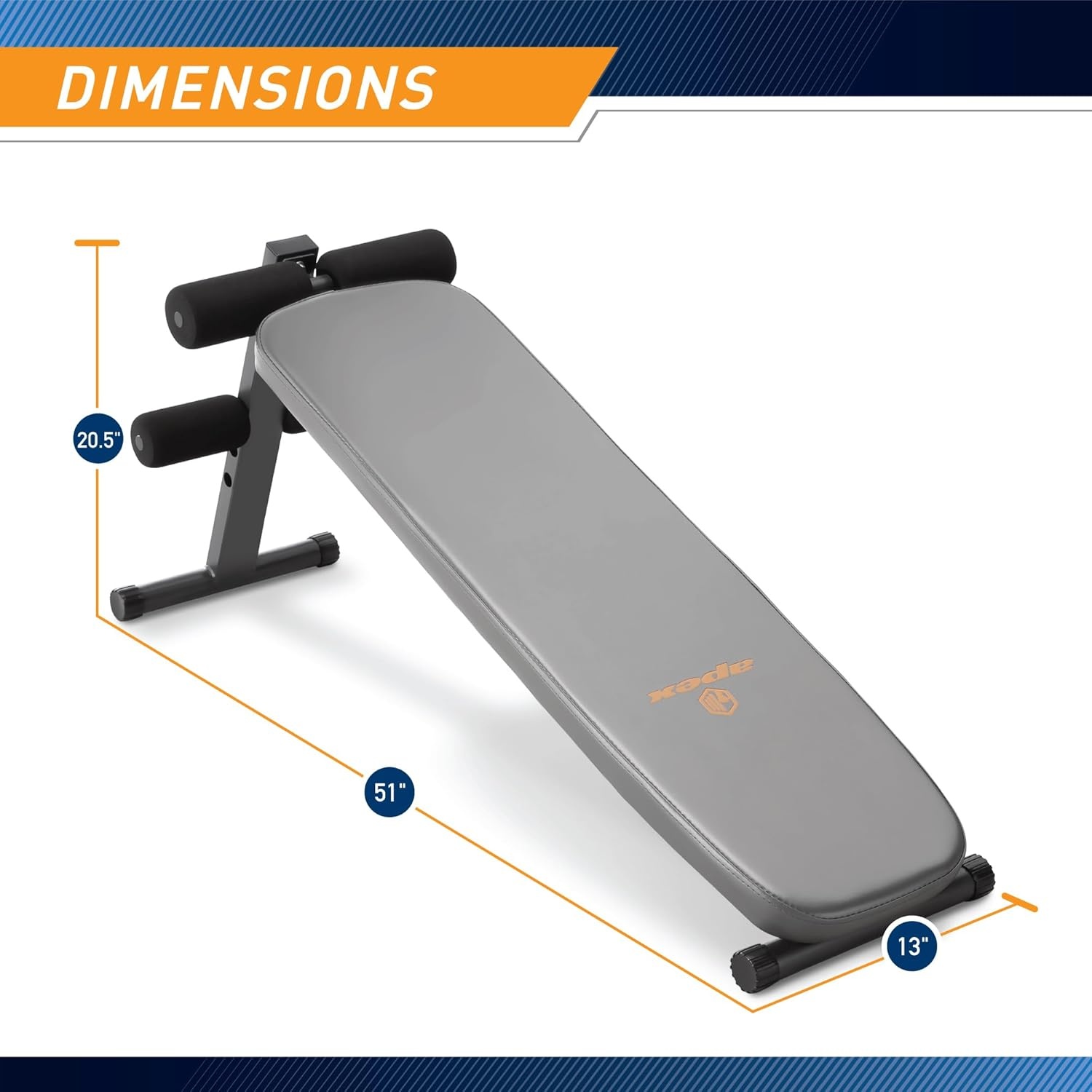 Marcy Utility Slant Board Exercise Bench for Strength Training and Home Gym Workouts(Charcoal)