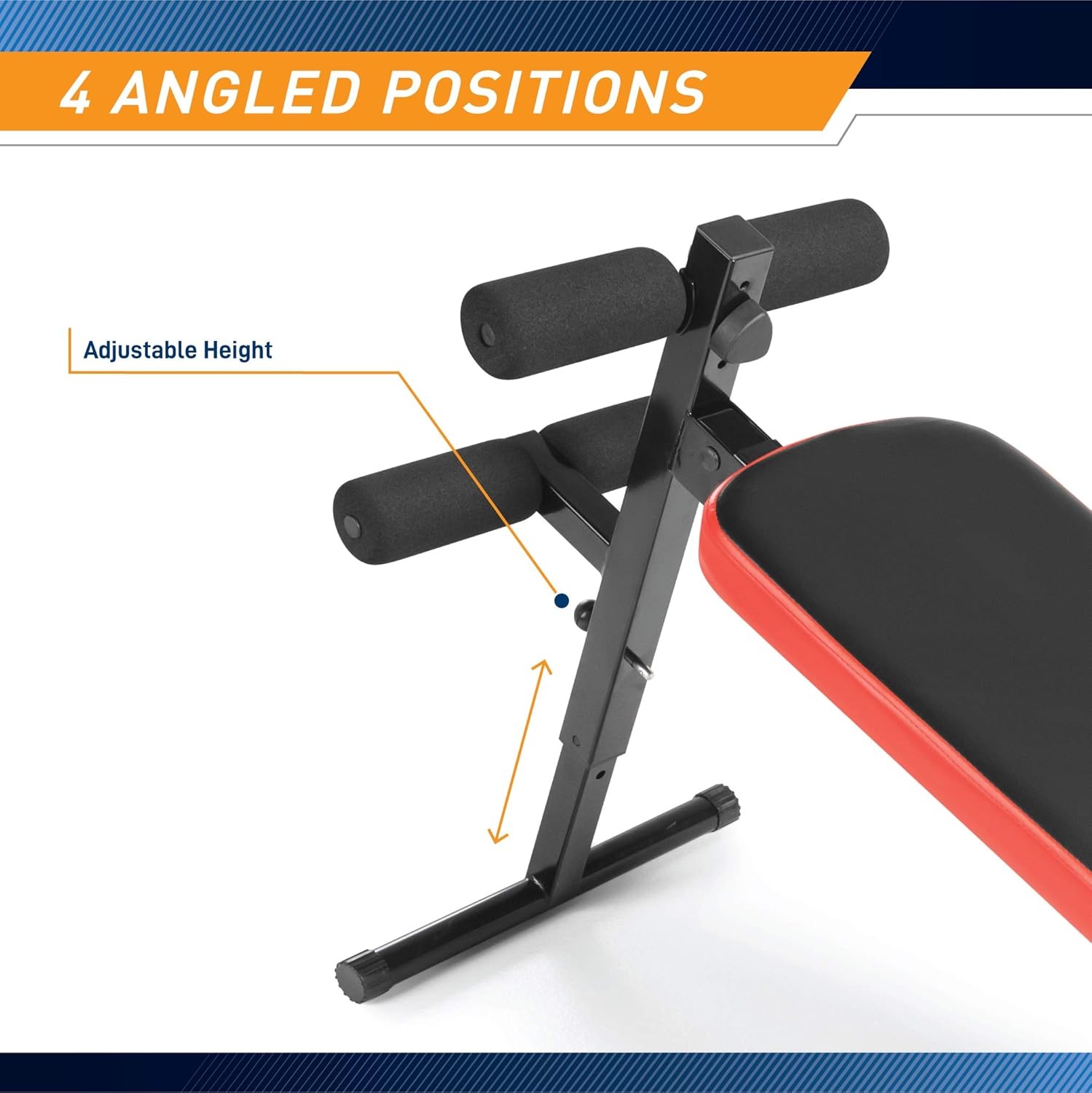 Marcy Utility Slant Board w/ Headrest – Folding Design with Adjustable Positions SB-4606 , Black/red , 29.00 x 18.00 x 59.00 inches