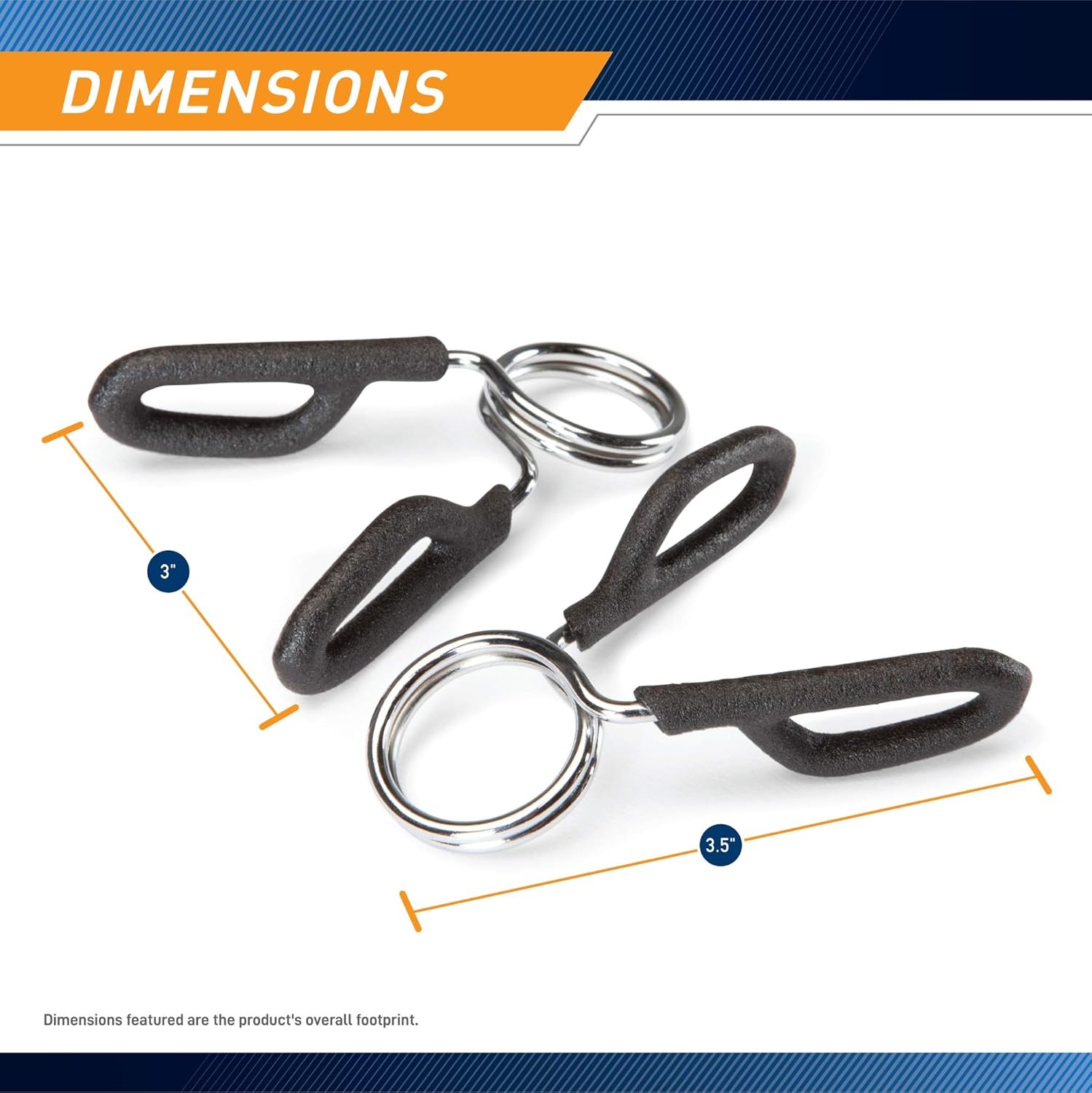 Marcy Olympic 2-Inch & Standard 1-Inch Barbell Spring Clip Collar Pair – Secure Weight Clamps for Safe Weightlifting, Powerlifting & Strength Training(1-Inch Standard)