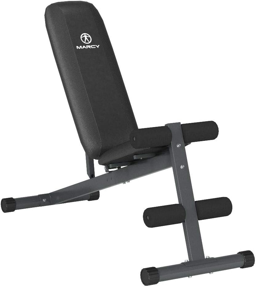 Marcy Exercise Utility Bench for Upright, Incline, Decline, and Flat Exercise SB-261W , Black , 42.00 x 19.00 x 51.00 inches