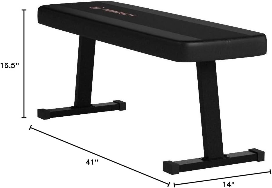 Marcy Flat Utility Weight Bench for Home Gym Weight Training and Ab Exercises(Basic – Black)