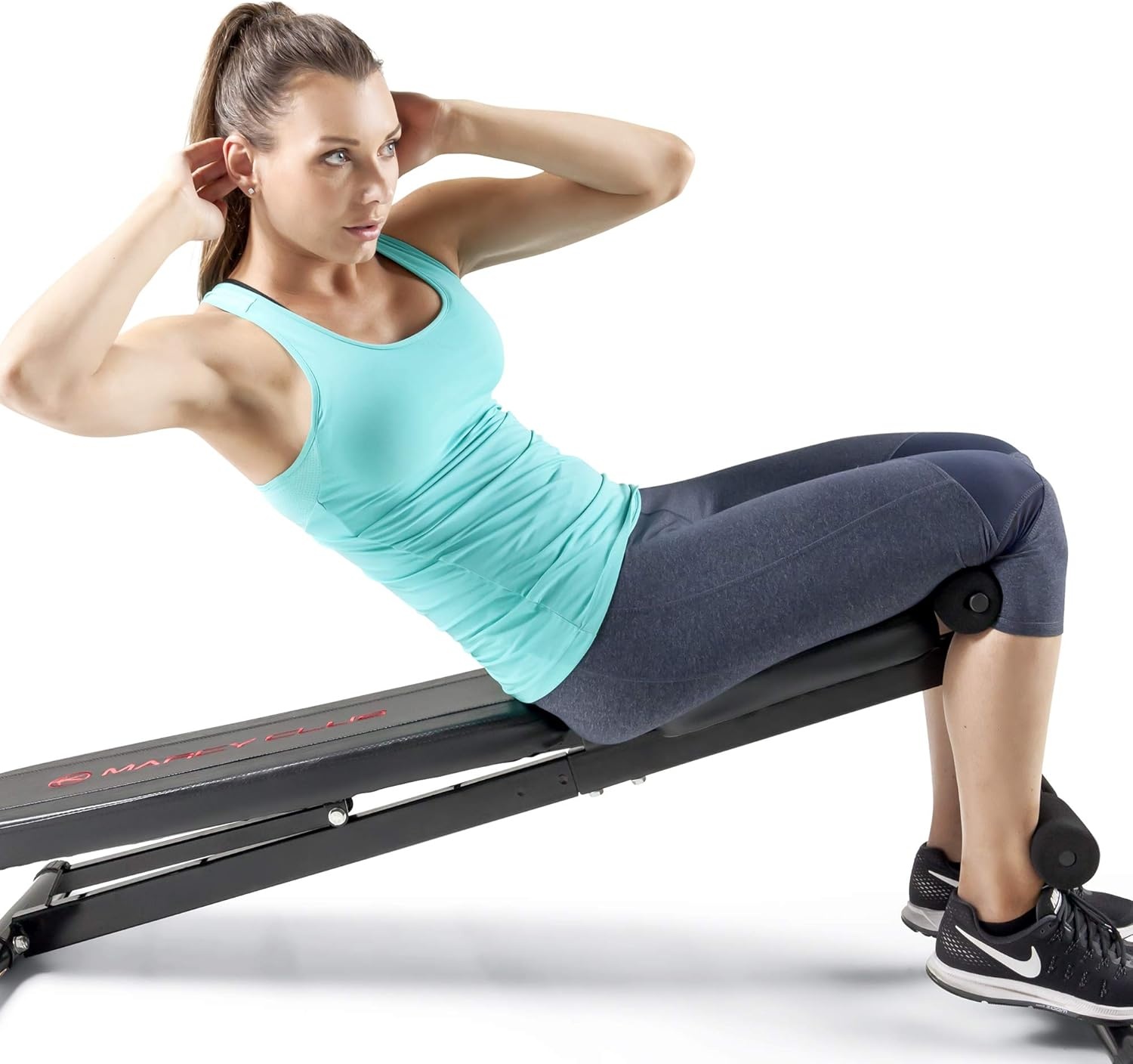 Marcy Multi-Position Adjustable Utility Bench for Home Gym Weightlifting and Strength Training(Black/Red)