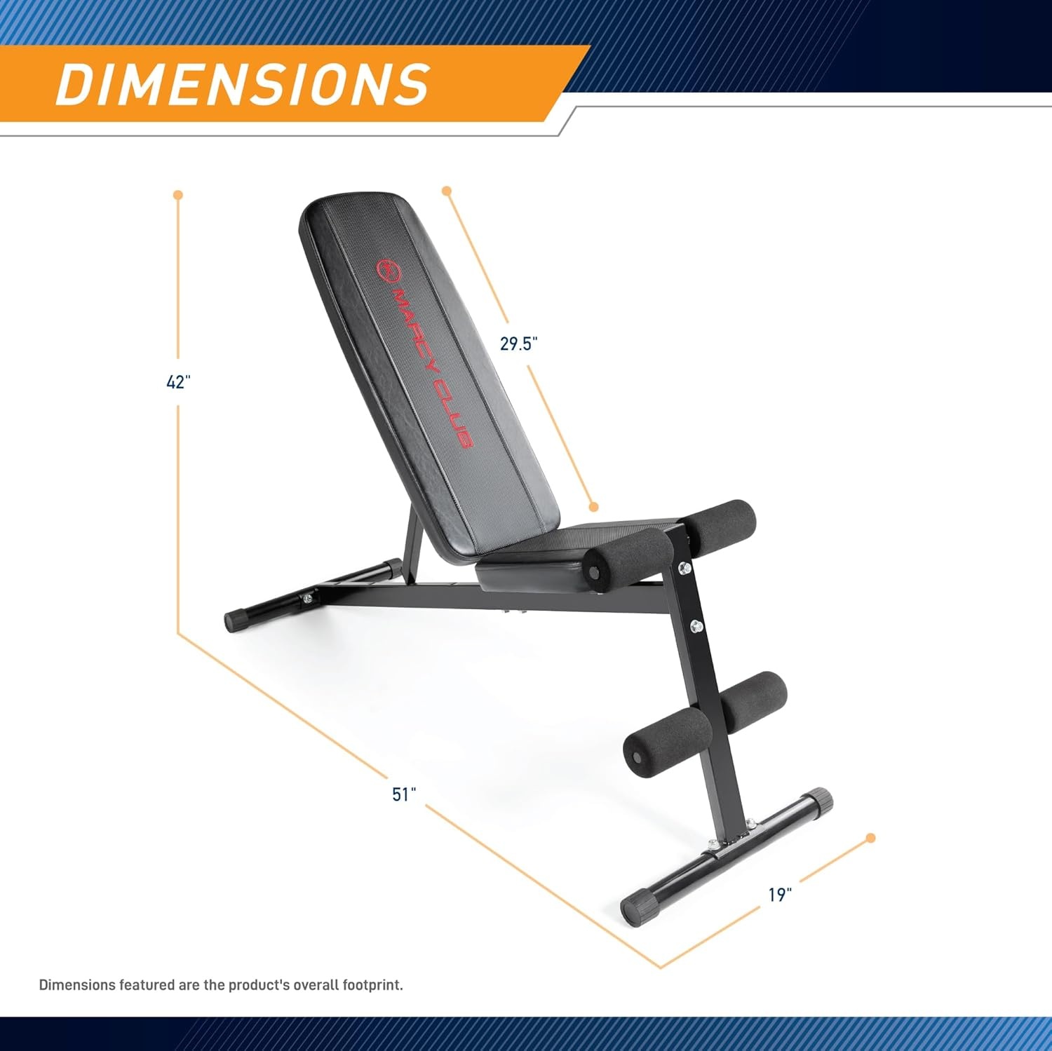 Marcy Multi-Position Adjustable Utility Bench for Home Gym Weightlifting and Strength Training(Black/Red)