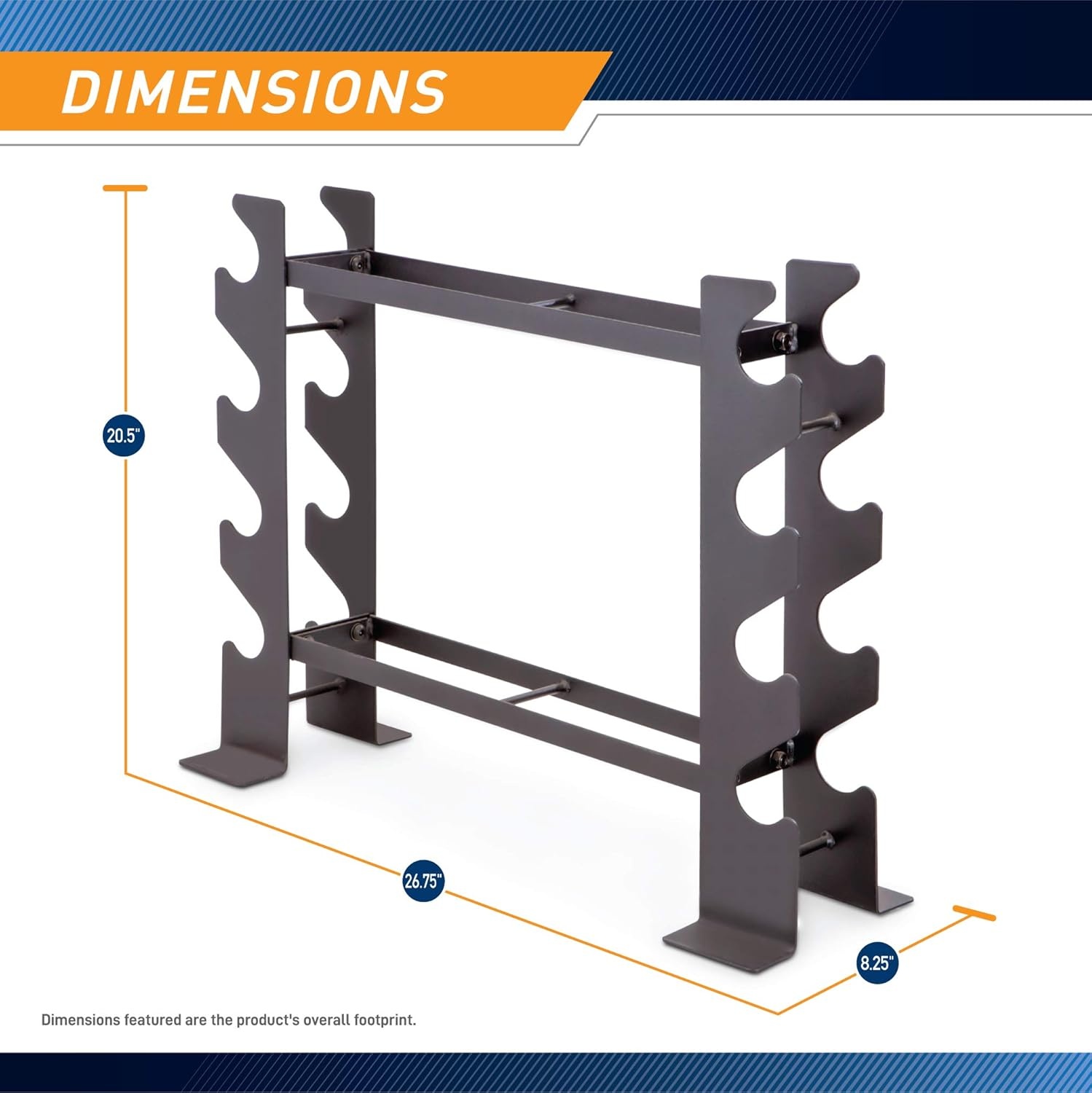 Marcy Weight Storage Organizer Racks for Dumbbells, Kettlebells, Weight Plates(Dark Grey Compack DB Rack)