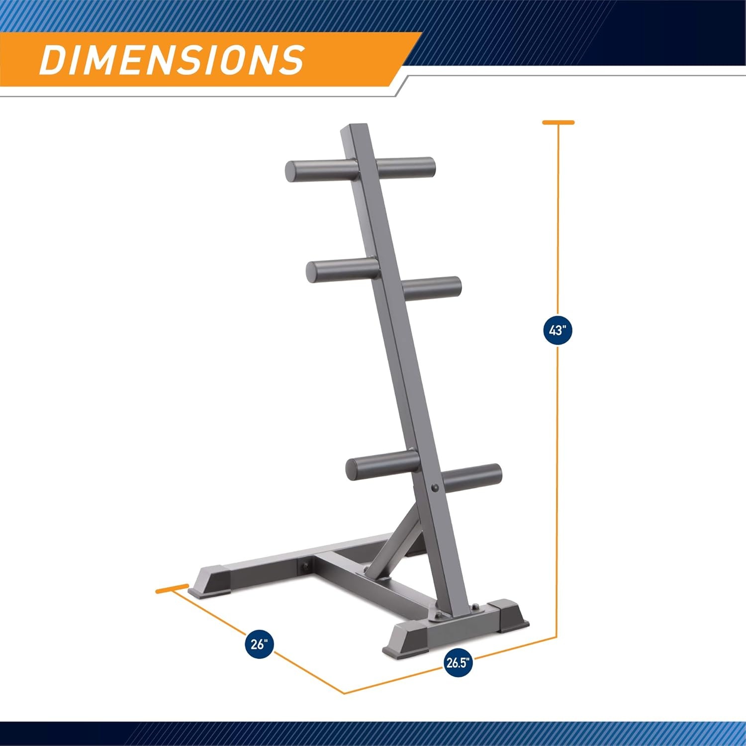 Marcy Olympic Weight Plate Tree for 2-Inch Plates Weight Storage Rack(L-Frame – Black)