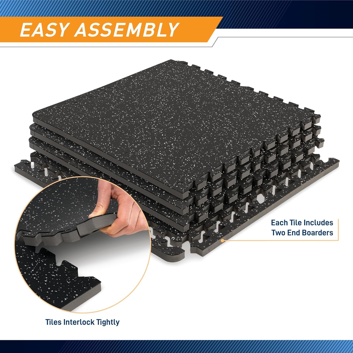Marcy Interlocking Dual Density Rubber Top EVA Foam Home Gym Floor Mat for Exercise Equipment & Accessories MAT-40(Multi Color)