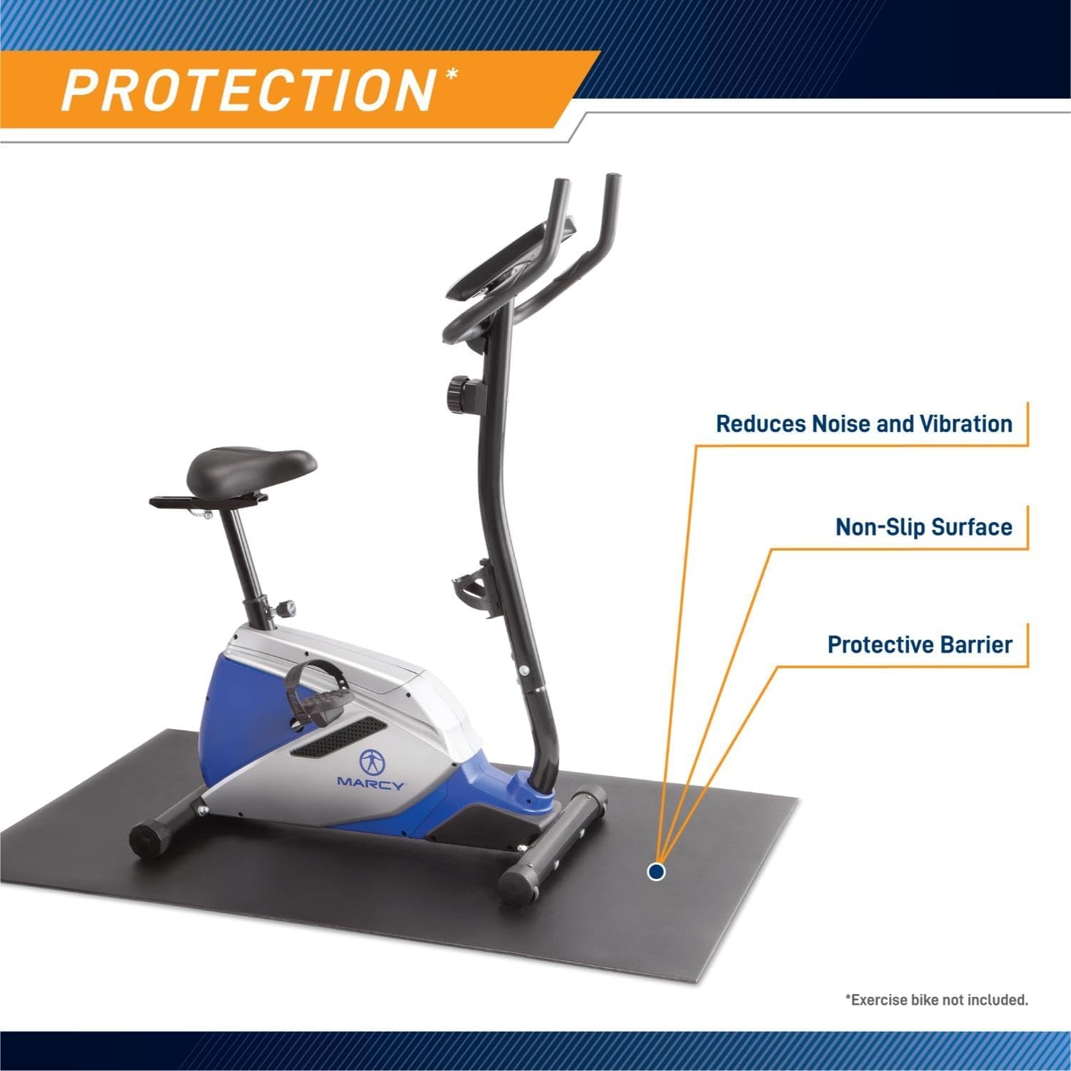 Marcy Fitness Equipment Mat and Floor Protector Compatible for Treadmills, Elliptical, Exercise Bikes, Stationary Cycles and Accessories(Regular 60″)