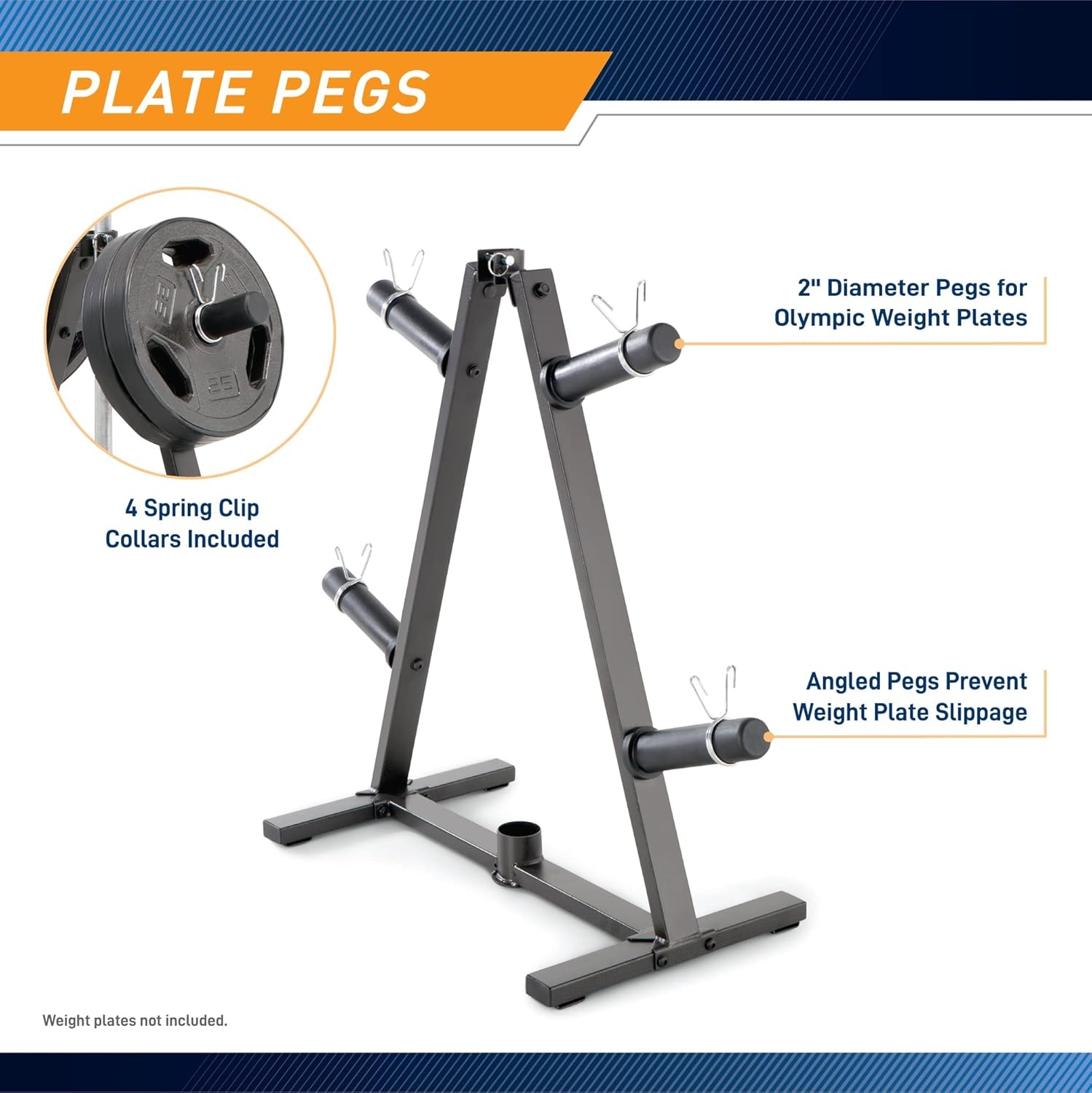 Marcy Olympic Weight Plate Tree for 2-Inch Plates Weight Storage Rack(A-Frame – Black)