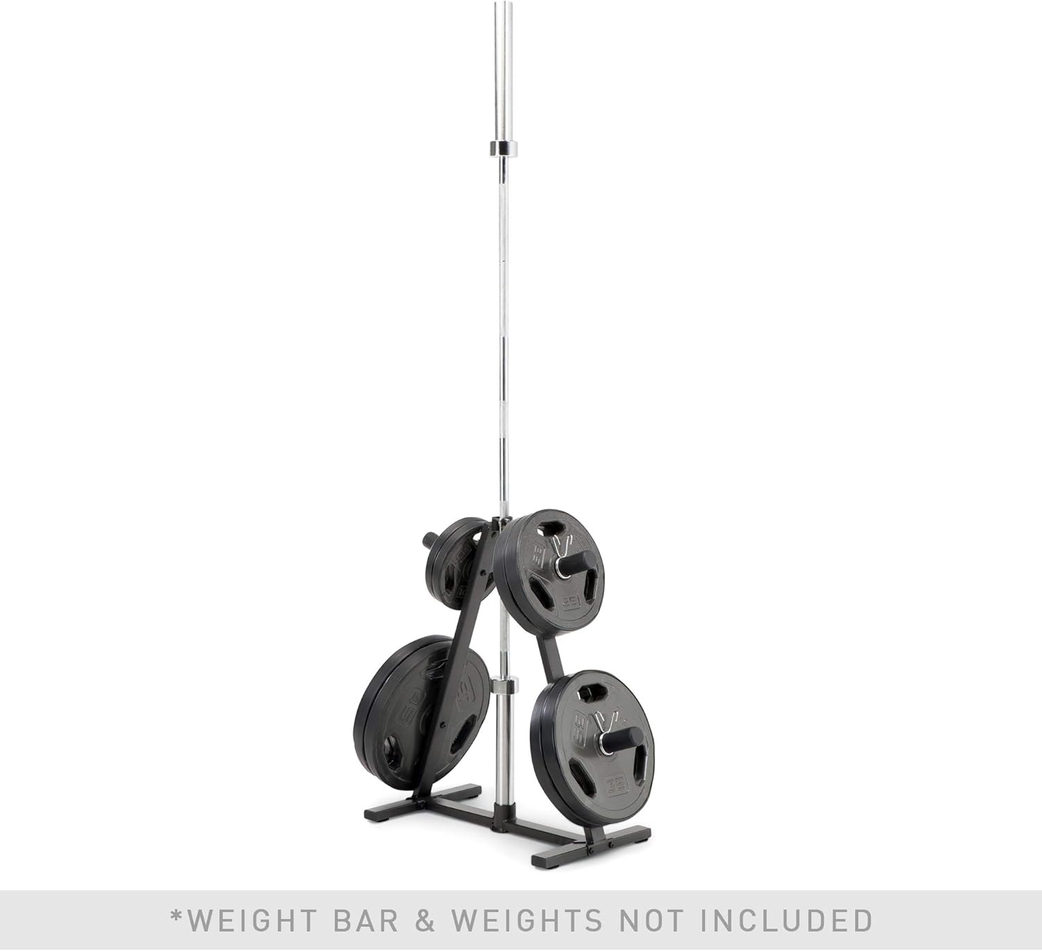 Marcy Olympic Weight Plate Tree for 2-Inch Plates Weight Storage Rack(A-Frame – Black)