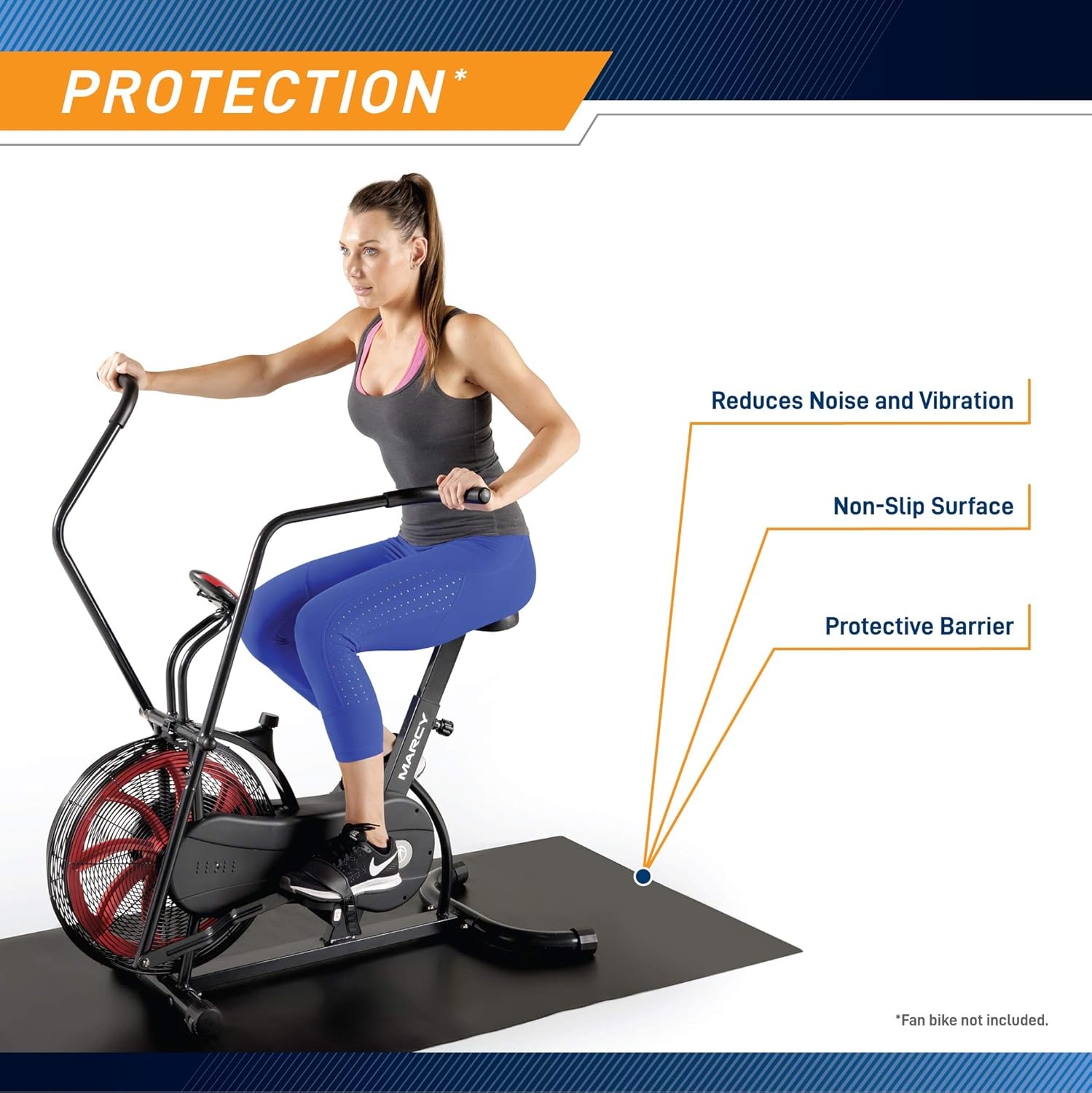 Marcy Fitness Equipment Mat and Floor Protector Compatible for Treadmills, Elliptical, Exercise Bikes, Stationary Cycles and Accessories(Extra Long 78″)