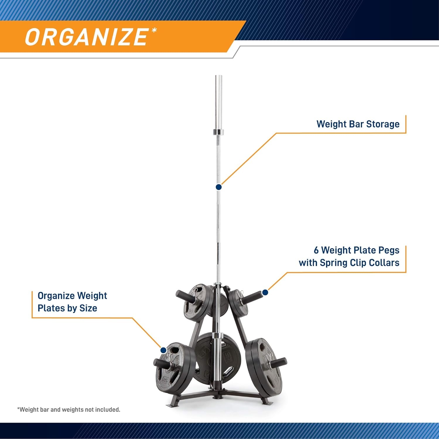 Marcy Olympic Weight Plate Tree for 2-Inch Plates Weight Storage Rack(Triangular – Black)