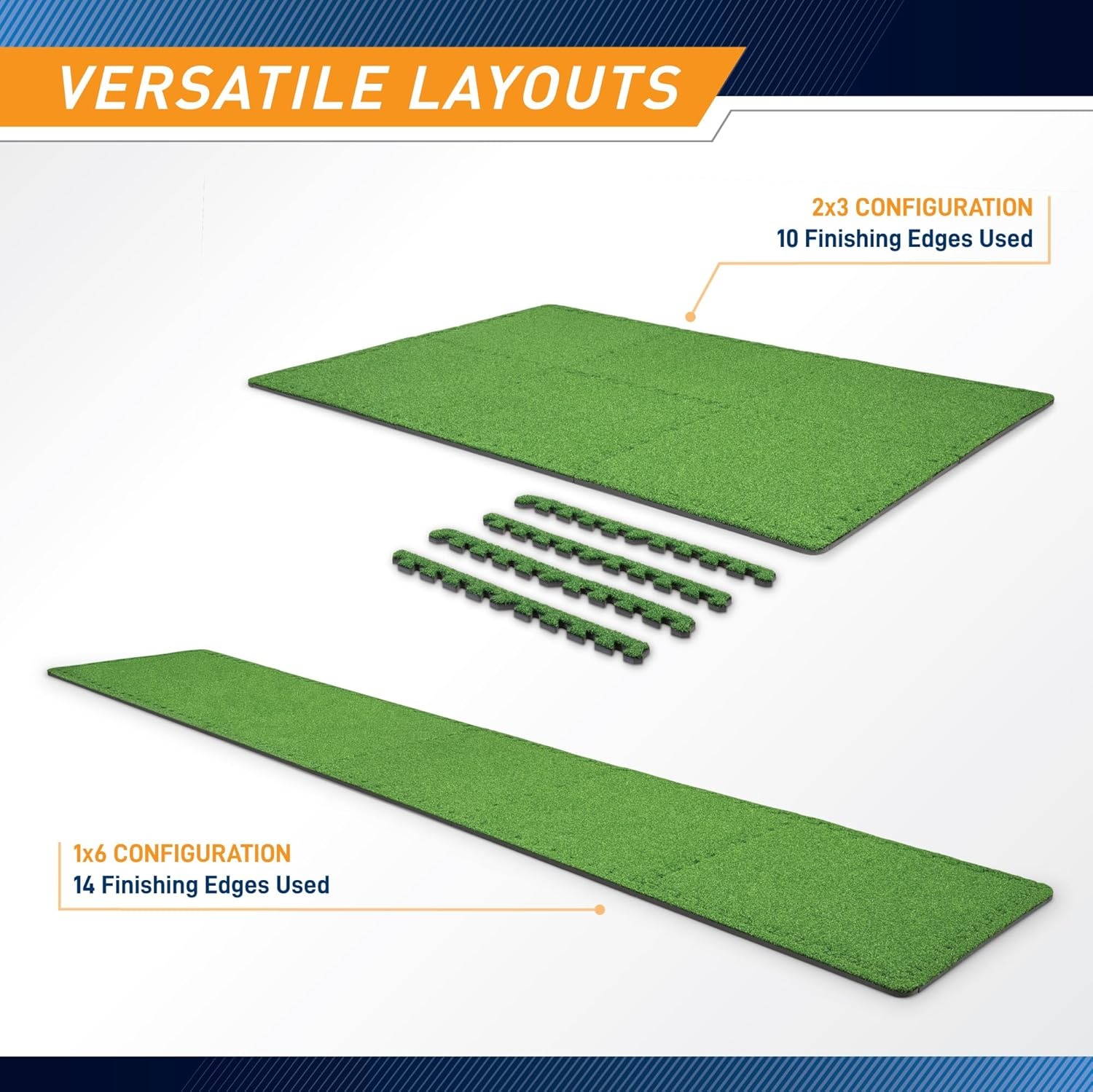 Marcy EVA Foam Interlocking Flooring Mat High Density Non-Slip Tiles for Fitness Equipment, Workout Cushion and Floor Protection(Green – 0.5-in – Turf Top 6 Tiles (24sq Ft))
